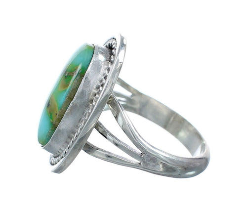 Native American Sterling Silver Sonoran Gold Turquoise Ring Size 6 JX130914